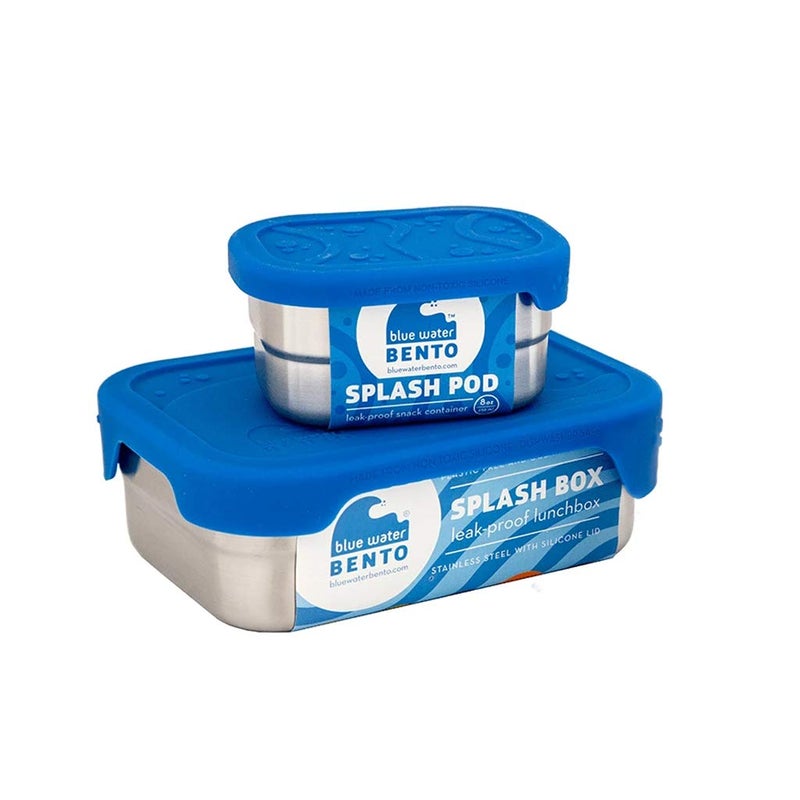ECOlunchbox Splash Box & Splash Pod Set â€“ Leak-Proof Stainless Steel Bento Lunch & Snack Containers (24 oz + 8 oz) â€“ Plastic-Free with Silicone Lids, Dishwasher & Oven Safe - Image 1